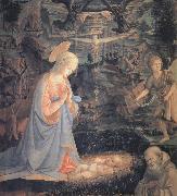 Fra Filippo Lippi The Adoration of the Infant Jesus oil on canvas